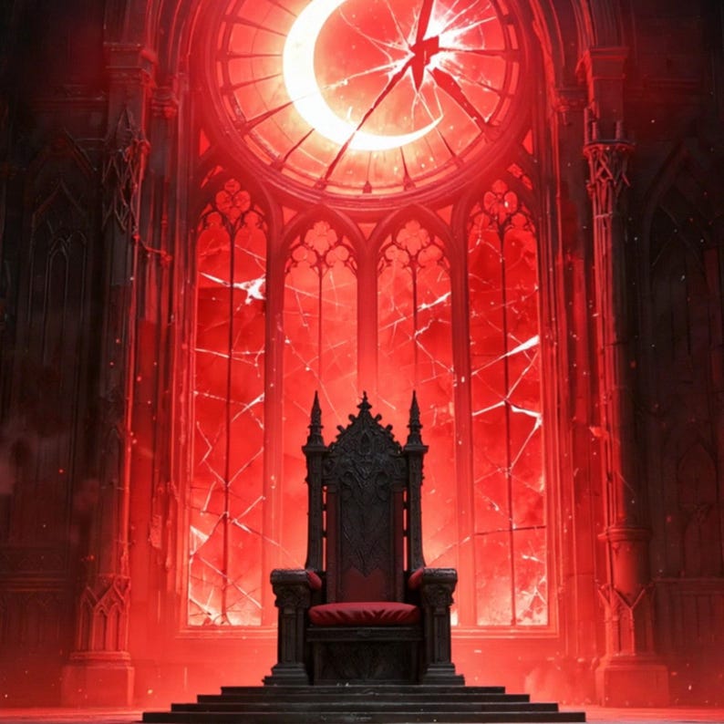Animierter Hintergrund „Gothic Thronsaal mit rotem Schein“ für Streaming · 1080p MP4 Bild 8