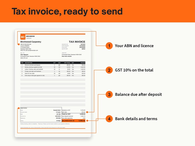 Invoice Template Bundle for Australian Tradies, image 3