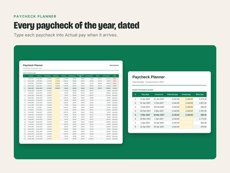 Paycheck Budget Spreadsheet, image 4