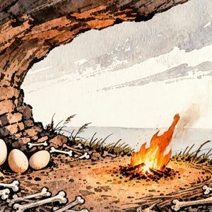 Ancient Cave Campfire Animated Background for VTubers · 1080p MP4 image 2