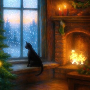 Cozy Christmas Fireplace Snowman Window Animated Background for Ambient Wallpaper · 1080p MP4 image 2