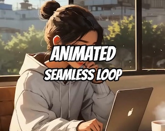 Cozy Lofi Study Desk Animated Background for Streaming · 1080p MP4