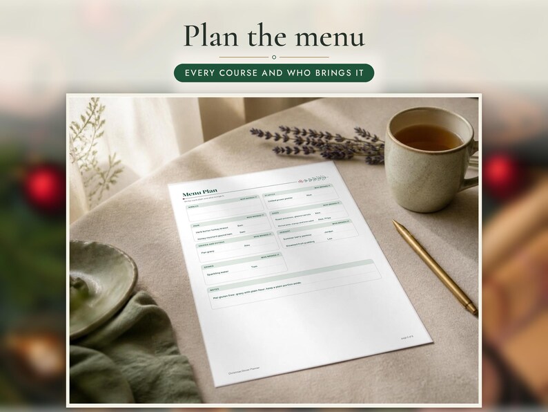 Christmas Dinner Planner Printable, image 3