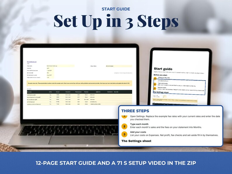 Small Business Bookkeeping Spreadsheet with Monthly Profit and Fee Dashboard, image 6
