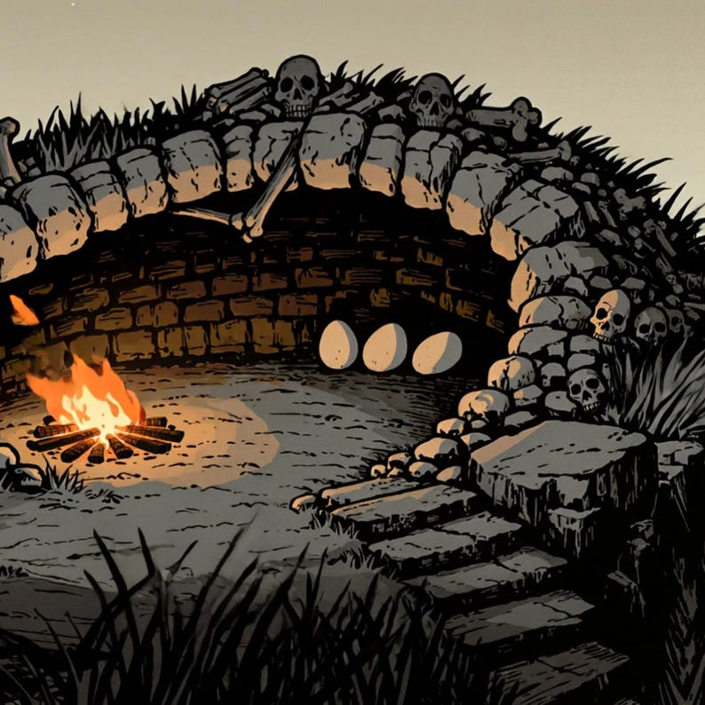 Skull Archway Campfire Animated Background for VTuber Stream · 1080p MP4 image 2
