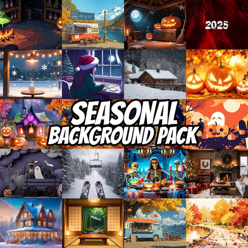 Pixel Art Halloween Witch's Cauldron Animated Background for VTubers · 1080p MP4 image 1