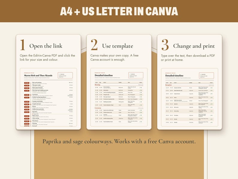 Wedding Day Timeline and Vendor Run Sheet Bundle, image 13