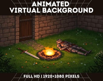 Cozy Knight Animated Pixel Art Background: Fantasy RPG Lofi Loop (MP4 Download