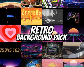 Dynamischer animierter Retro-Synthwave-Grid-Hintergrund für VTuber · 1080p MP4