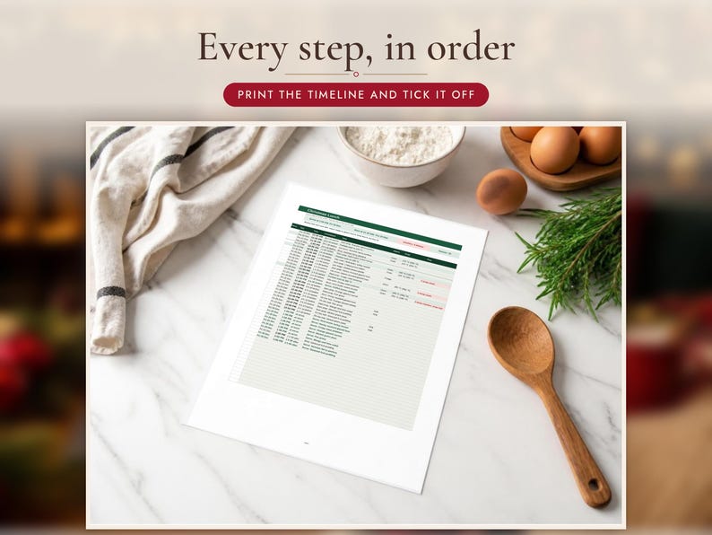 Christmas Dinner Timeline Spreadsheet, image 4