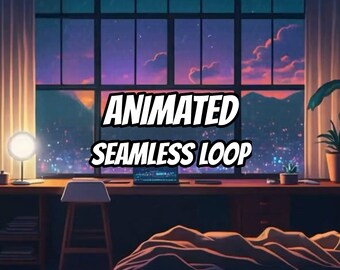 Rainy Lofi Bedroom City View Animated Background for Lofi Videos · 1080p MP4