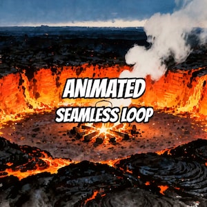 Lava Pit Campfire Animated Background for VTuber Stream · 1080p MP4 image 1