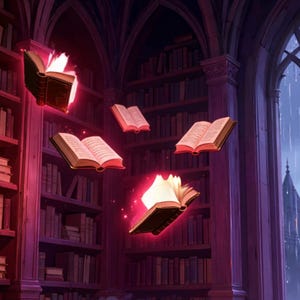Cozy Rainy Library Window with Cat Video Background for Podcasts · 4K + 1080p MP4 image 2