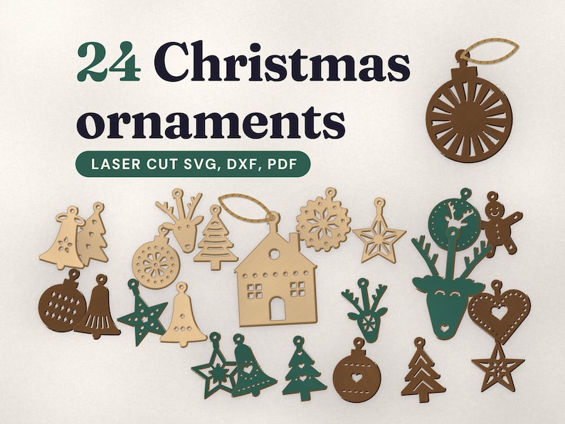 Christmas Ornament SVG Laser Cut Files