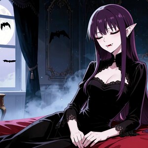 Gothic Vampire Bedroom Animated Background for Twitch Stream · 1080p MP4 image 2
