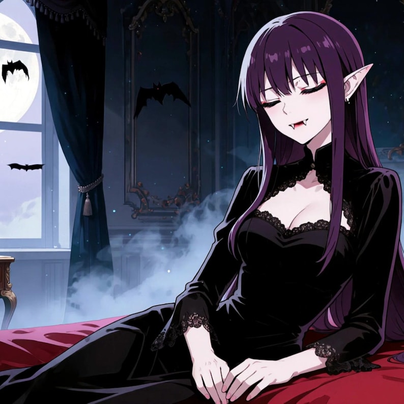 Gothic Vampire Bedroom Animated Background for Twitch Stream · 1080p MP4 image 2