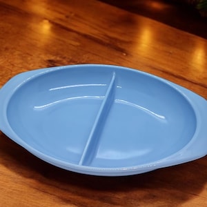 Pyrex Blue Delphite divided serving dish