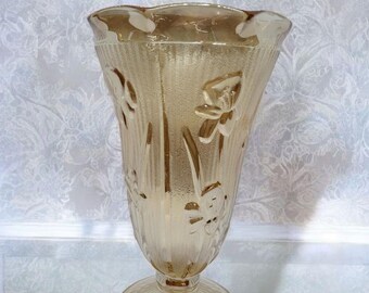Vintage 1950's CARNIVAL Glass Vase by Jeanette Glass Co