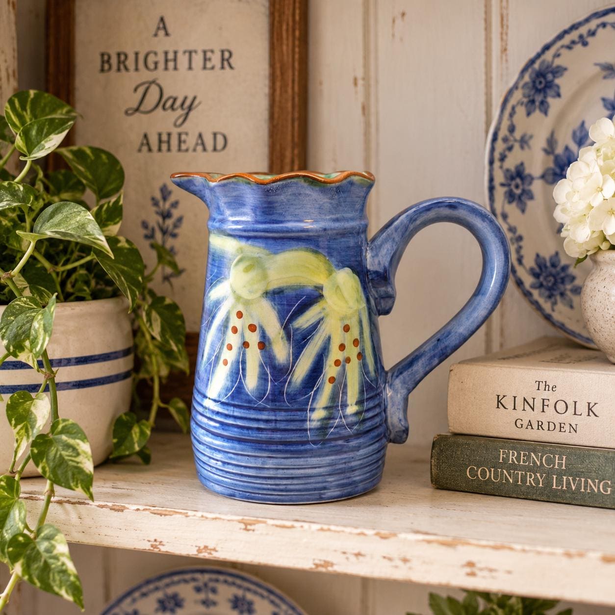 French Country Blue Vase - Etsy