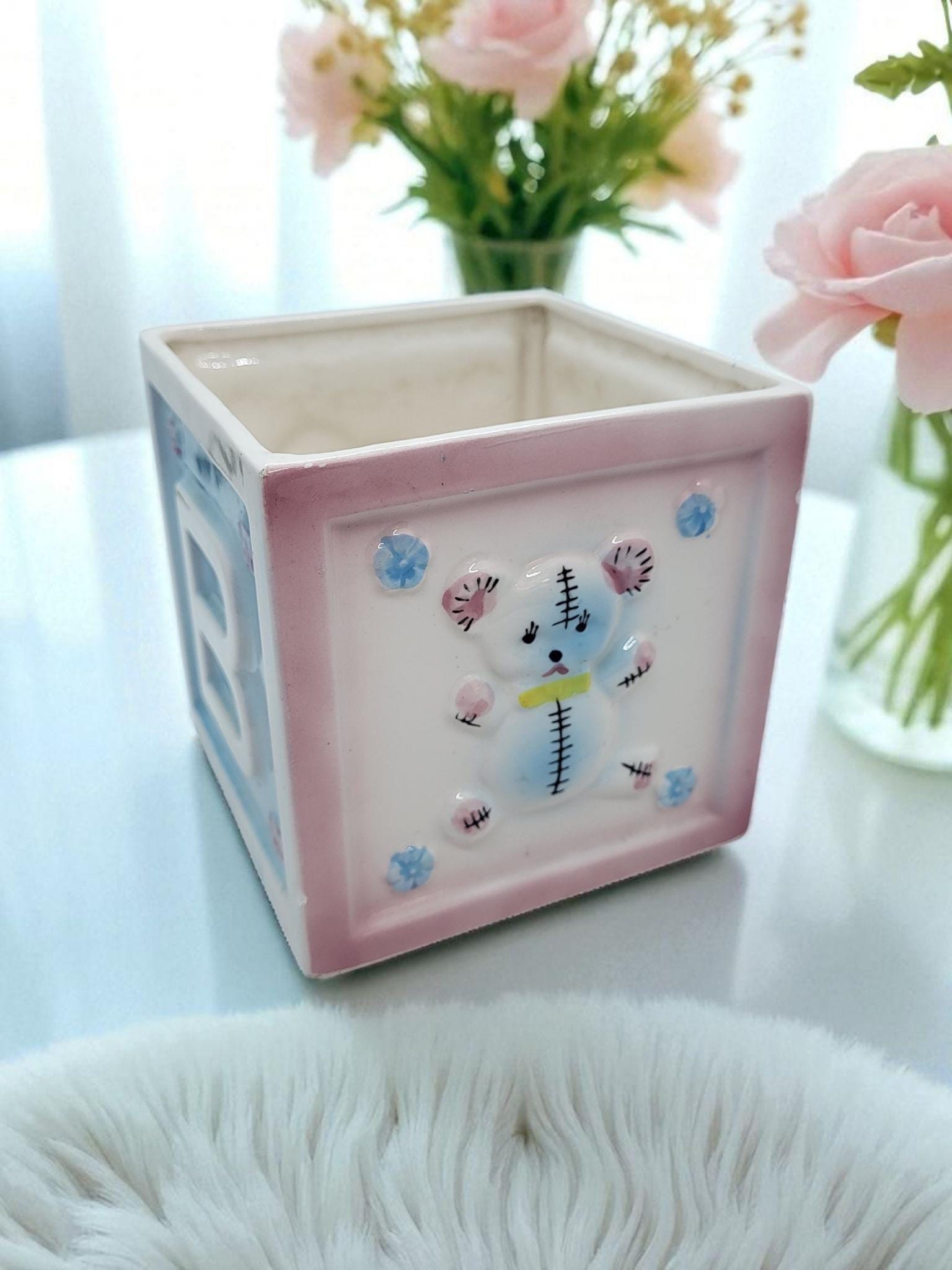 Vintage Baby Block Planter (japan)-