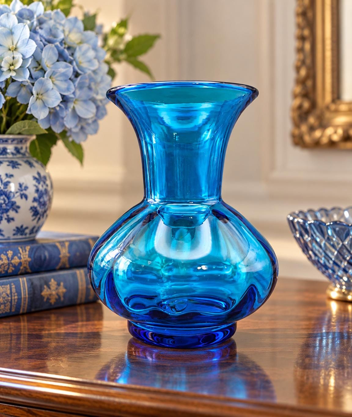 Blenko Blue Glass Vases - Etsy