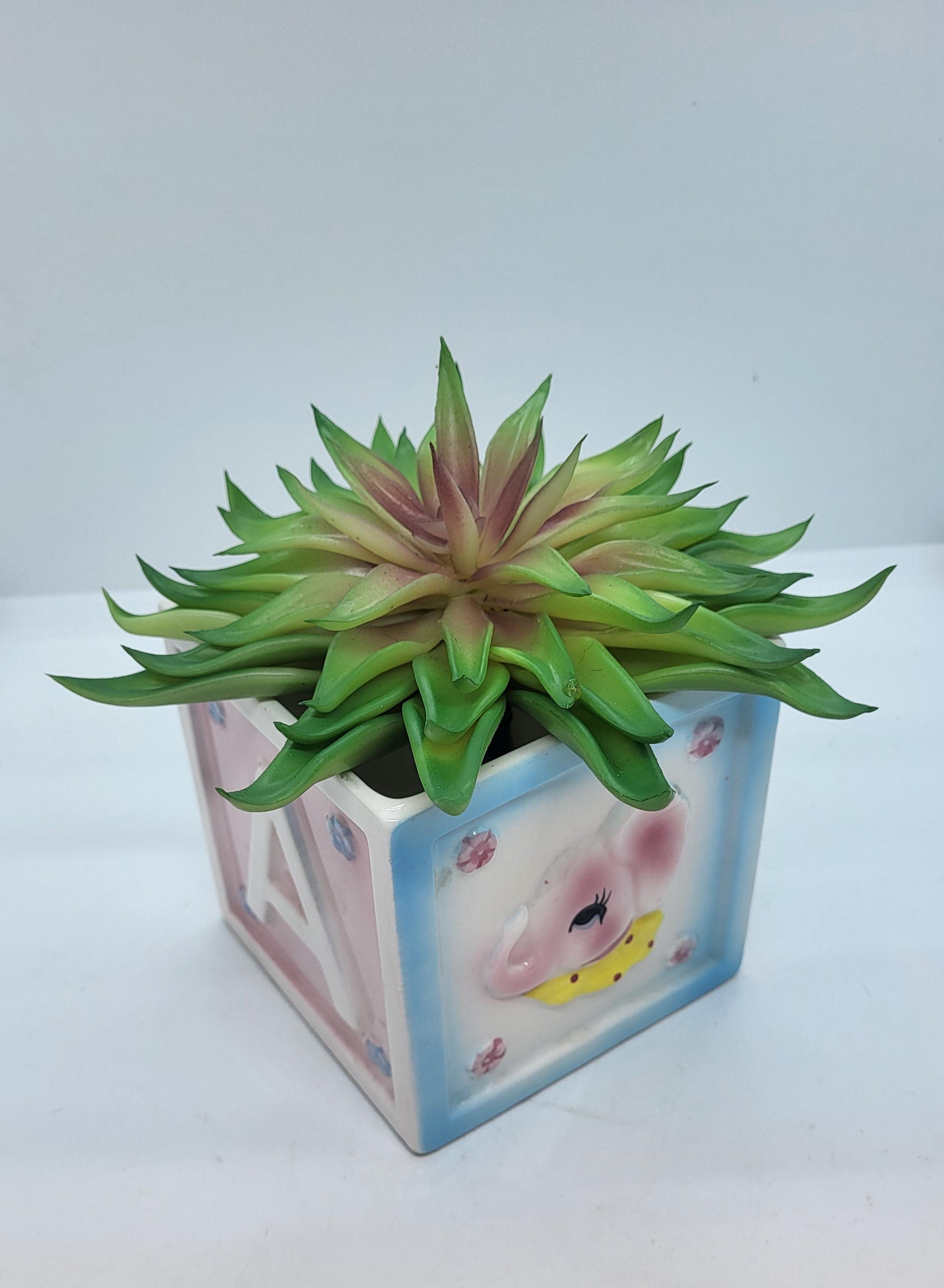 Vintage Baby Block Planter (japan)-
