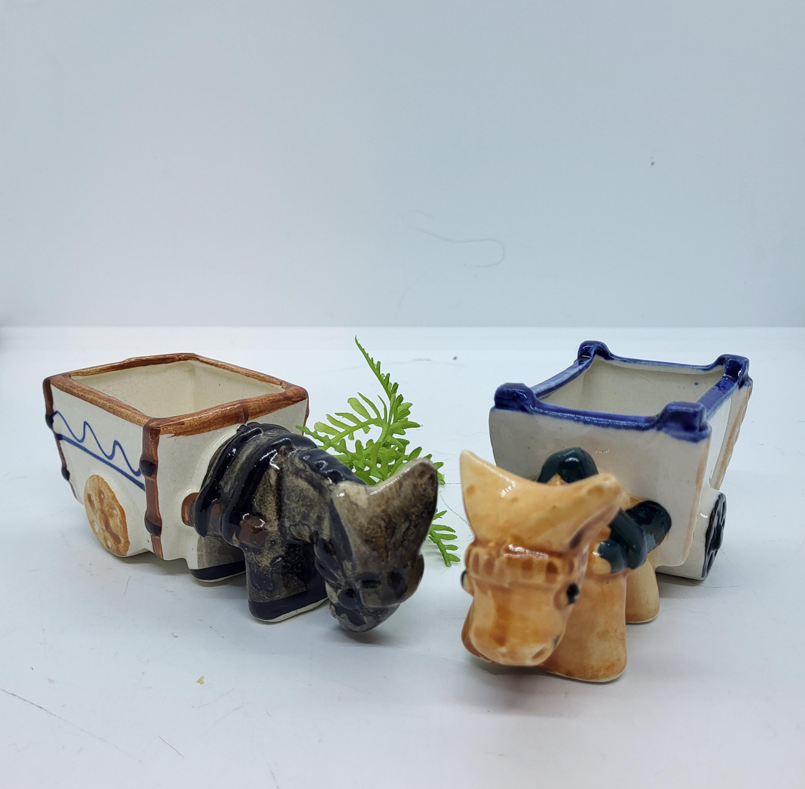 Vintage Donkey Cart Planter. 1950's - Etsy