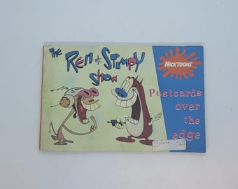 Ren & Stimpy Show Postcards Over the Edge - Vintage 90s Nicktoons Booklet