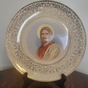 Religious Home Decor: Vintage Jesus Display Plate