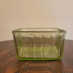 Uranium Glass square refrigerator dish