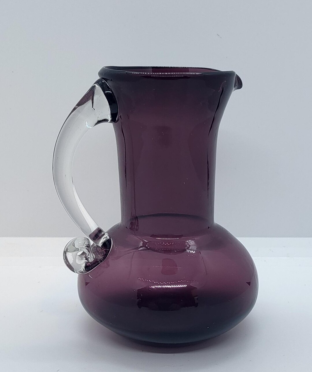 Vintage Amethyst Art Glass Pitcher - Etsy