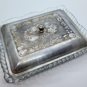 Vintage Hand Wrought aluminum Serving Tray with Handles