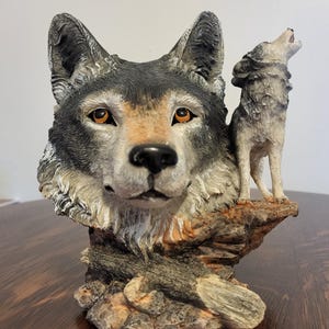 Spirit of the Wolf Resin Sculpture