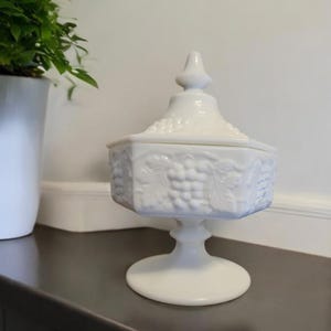 Charming Milk Glass Covered Candy Jar - Imperial Glass Collectible