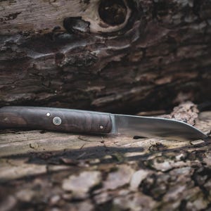 Handmade folding knife with real wood handle – 9cm sharp blade – pocket knife for camping & outdoor – unique gift