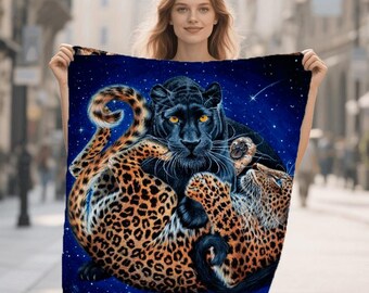 Vintage Must De Cartier Silk Scarf Panther Jewelry Print Gold