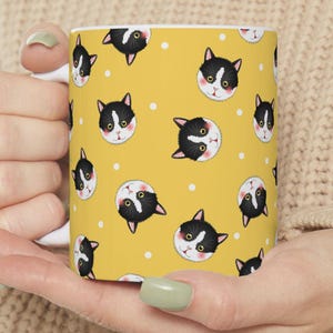 Cat Mug, Kawaii Cat Mug, Cat Lover Gift, Crazy Cat Lady, Cat Dad, Cat Mom, Black Cat, Funny Cat Mug, Cat Coffee Mug, Cat Cup 11oz, 15oz
