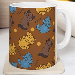 Cute Cat Mug, Kawaii Cat Mug, Cat Lover Gift, Crazy Cat Lady, Cat Dad, Cat Mom, Black Cat, Funny Cat Mug, Cat Coffee Mug, Cat Cup 15oz