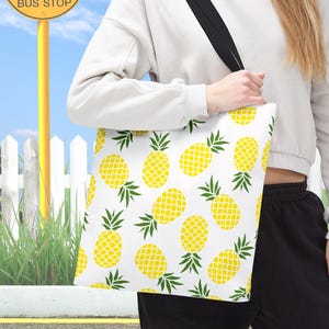 Pineapple Print Tote Bag - Fun Summer Shopper, Eco-Friendly Beach Bag, Cute Gift for Her, Tropical Design for Every Occasion