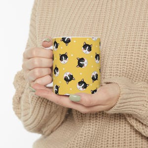 Cat Mug, Kawaii Cat Mug, Cat Lover Gift, Crazy Cat Lady, Cat Dad, Cat Mom, Black Cat, Funny Cat Mug, Cat Coffee Mug, Cat Cup 15oz