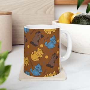 Cute Cat Mug, Kawaii Cat Mug, Cat Lover Gift, Crazy Cat Lady, Cat Dad, Cat Mom, Black Cat, Funny Cat Mug, Cat Coffee Mug, Cat Cup 15oz
