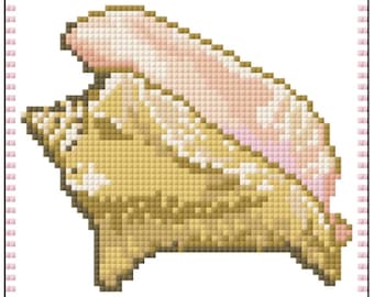 Conch Shell downloadable needlepoint chart (18m 4x4)