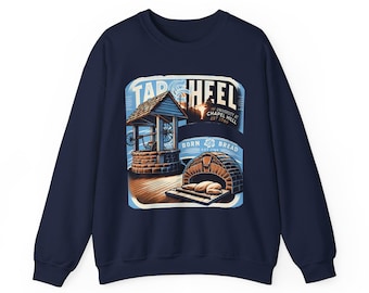 Sudadera Tar Heel UNC Chapel Hill - Diseño Born and Bread, unisex, mezcla gruesa, cuello redondo