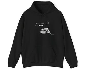 Mantarog-hoodie, oceaanliefhebber fleecetrui