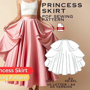 Princess Skirt Sewing Pattern PDF 2025