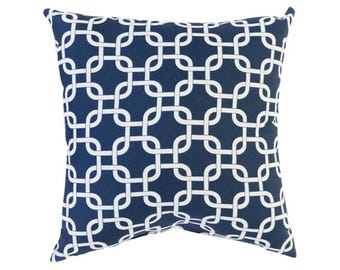 Navy Links Throw Pillow Cover