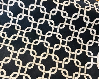Navy Geometric Cotton Fabric