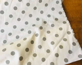 Gray Polka Dot Cotton Fabric by the Yard