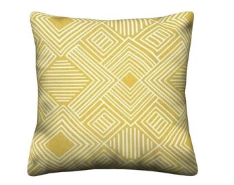 Saffron Geometric Throw Pillow Cover