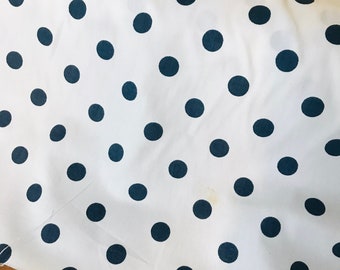 Navy Polka Dot Cotton Fabric by the Yard